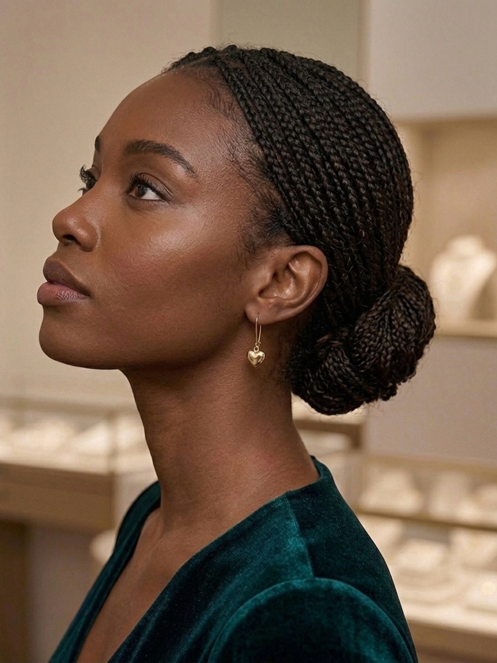 96. House of Harlow Gold Heart Drop Earrings